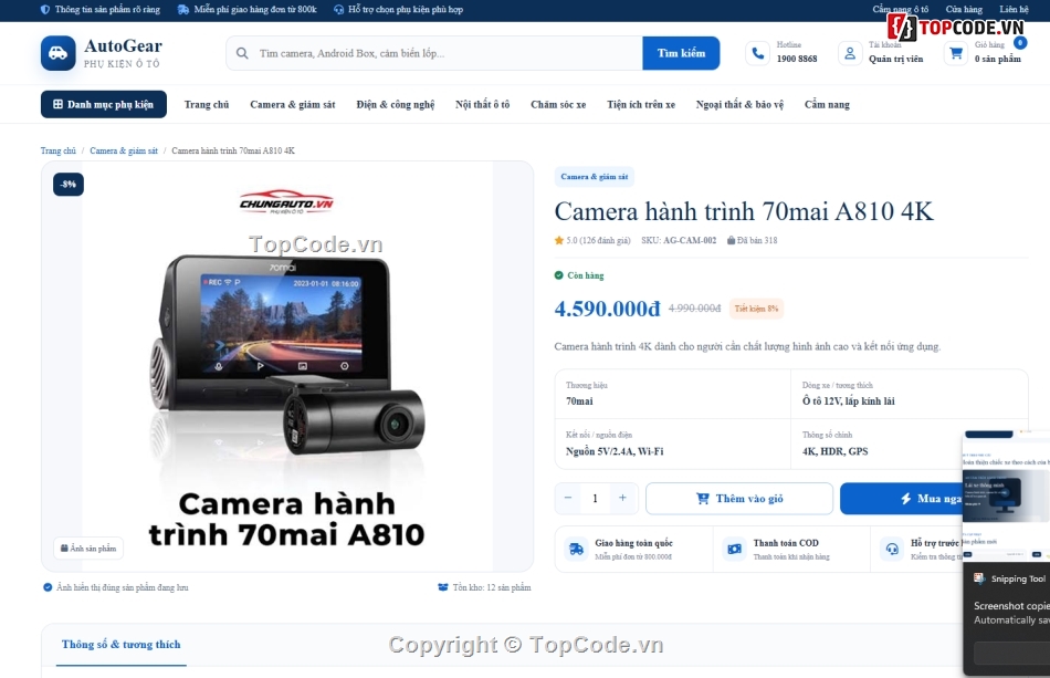 Đồ án,phụ kiện,Website bán phụ kiện ô tô